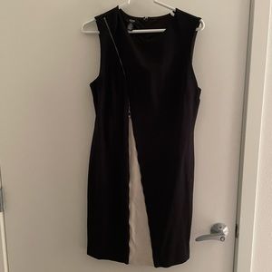 Alfani asymmetrical black and white zipper dress